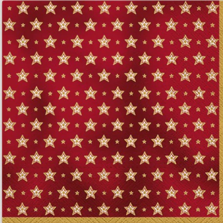 Christmas Napkins A Pack Of 20pcs - Golden Stars