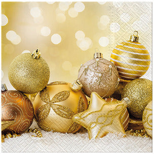 Christmas Napkins A Pack Of 20pcs - Golden Balls