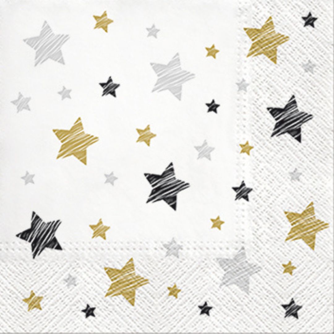 Premium Collection Star Napkins 3ply x 20pcs - 33 x 33cm