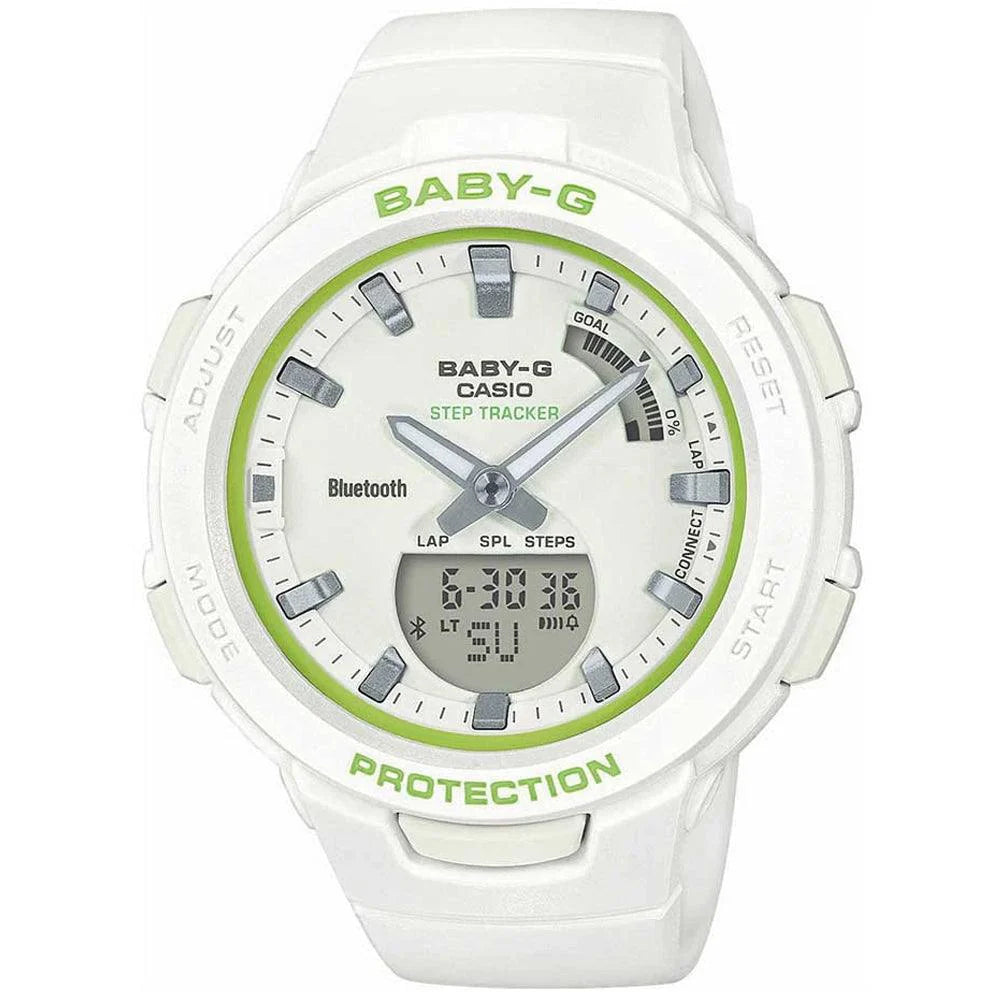 Casio Baby-G BSA-B100SC-7AER - White With Lime Wrist Watch