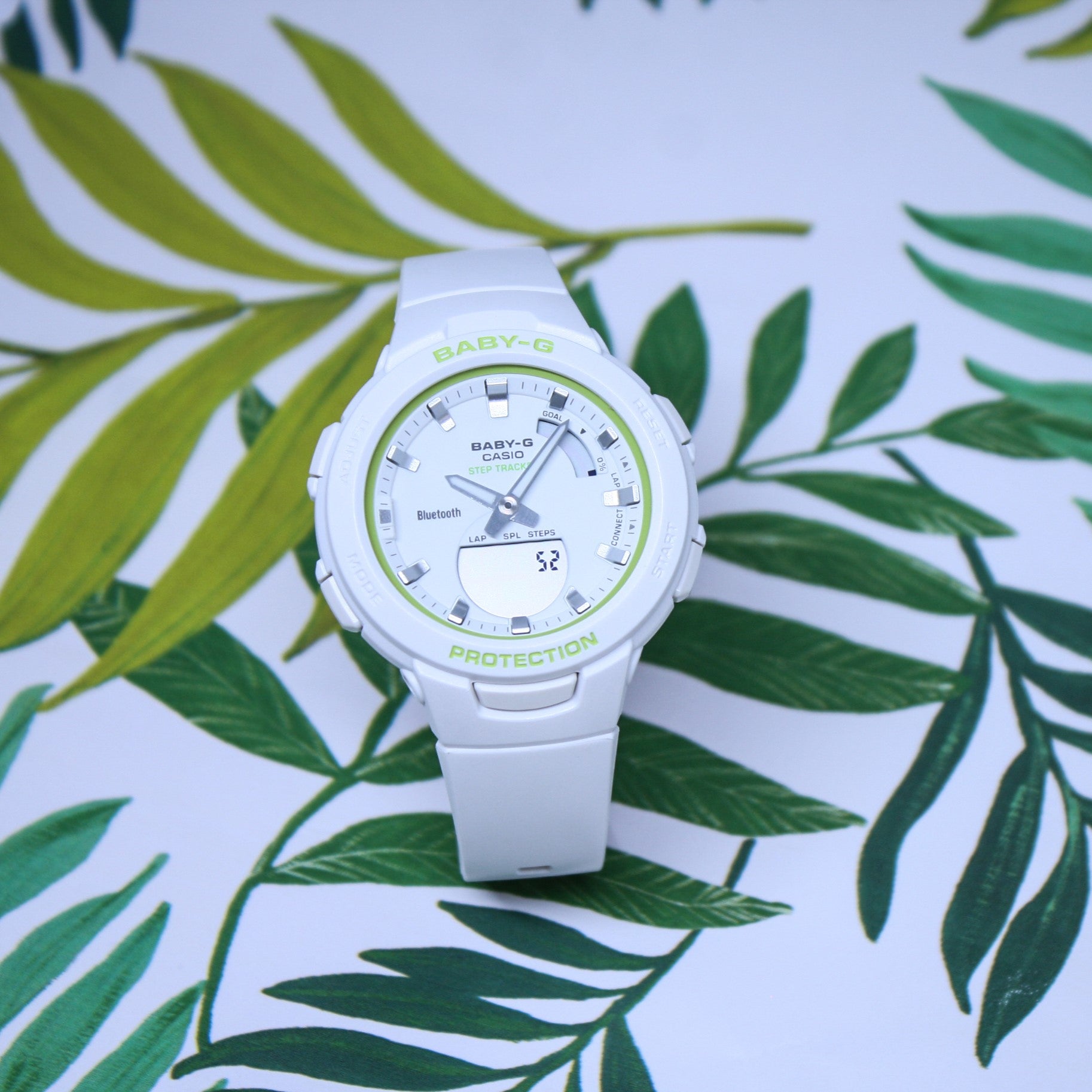 Casio Baby-G BSA-B100SC-7AER - White With Lime Wrist Watch