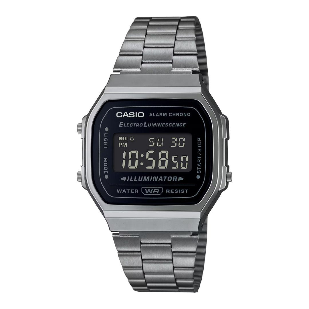 Casio A168WEGG-1BEF - Black Chrome Wrist Watch