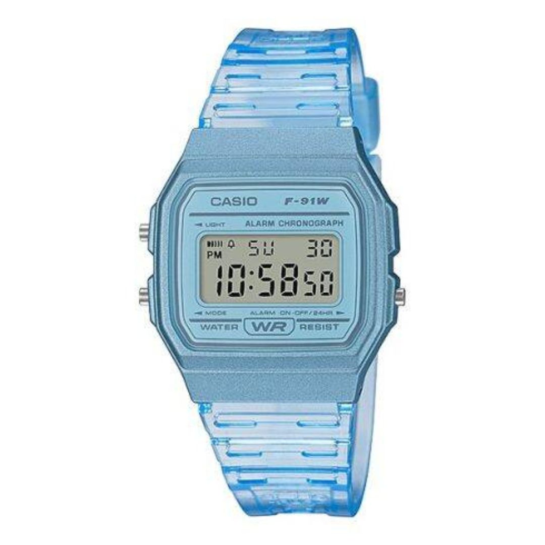 Casio F-91WS-2EF Watch - Transparent Blue