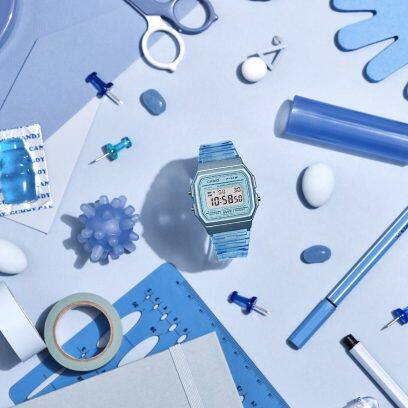 Casio F-91WS-2EF Watch - Transparent Blue