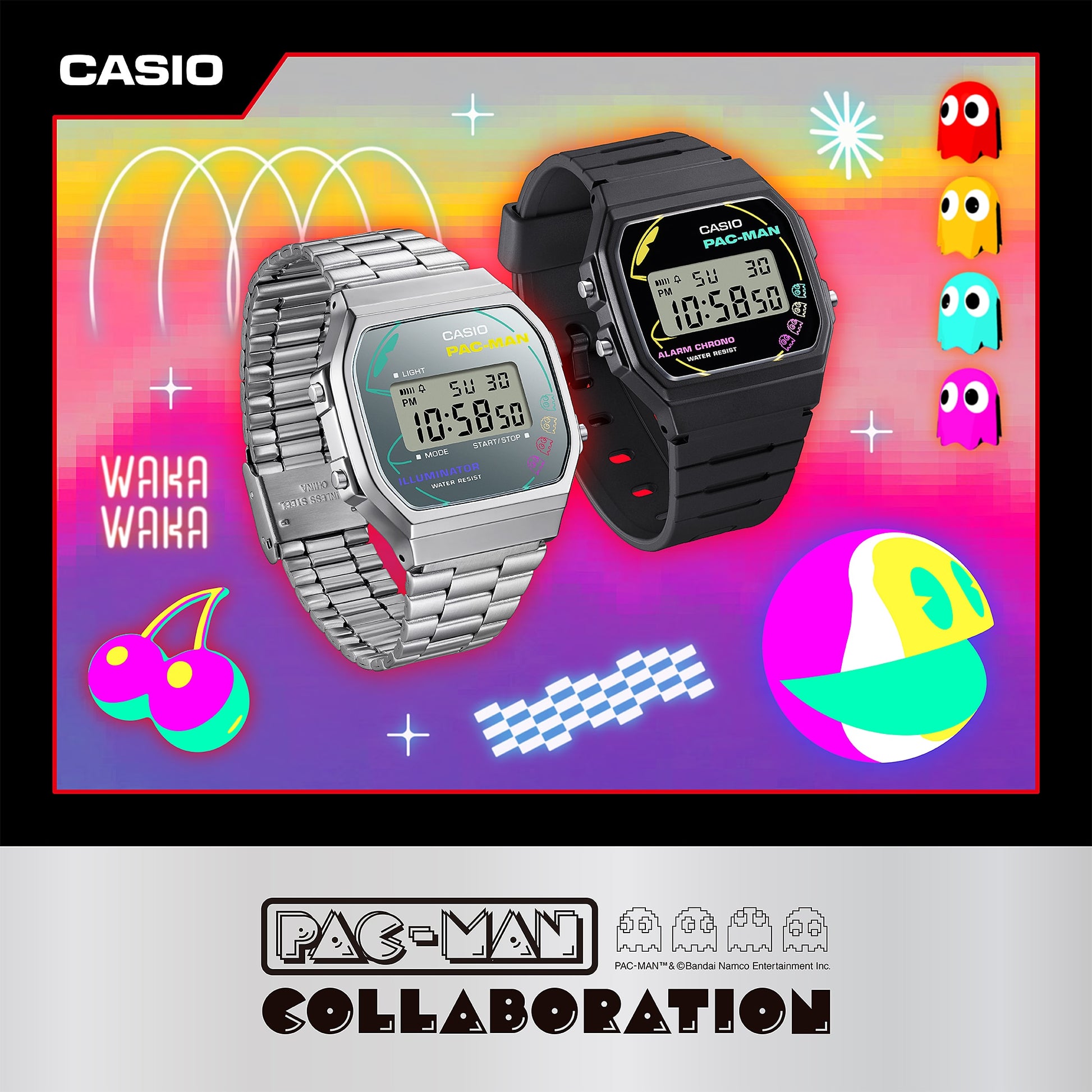 Casio A168WEPC-7AER - Pac-Man/Silver Wrist Watch