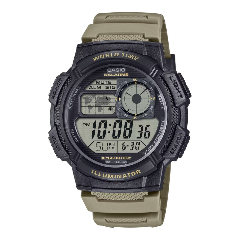 Casio AE-1000W-5AVEF - Black/Olive Wrist Watch