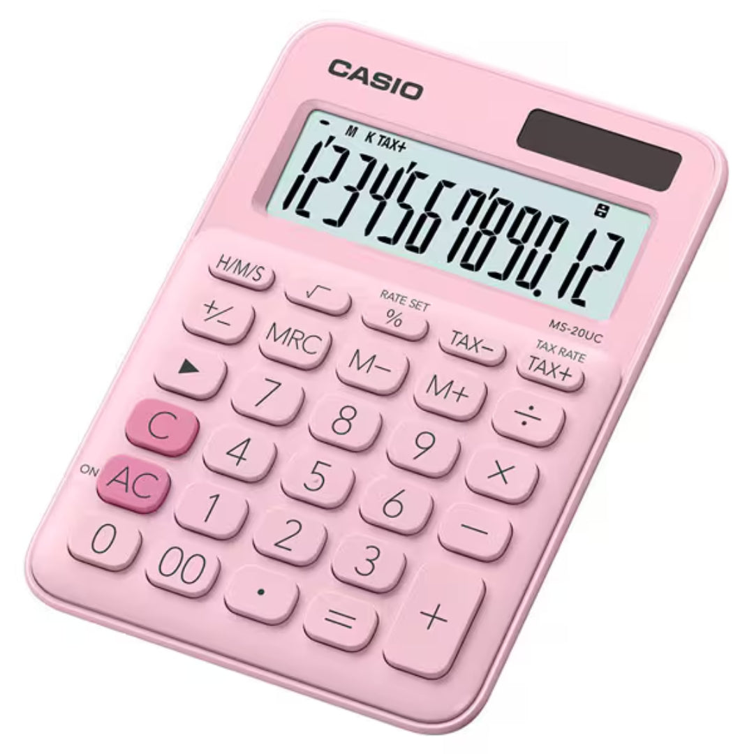Casio MS-20UC Calculator - My Style, My Colour - Light Pink