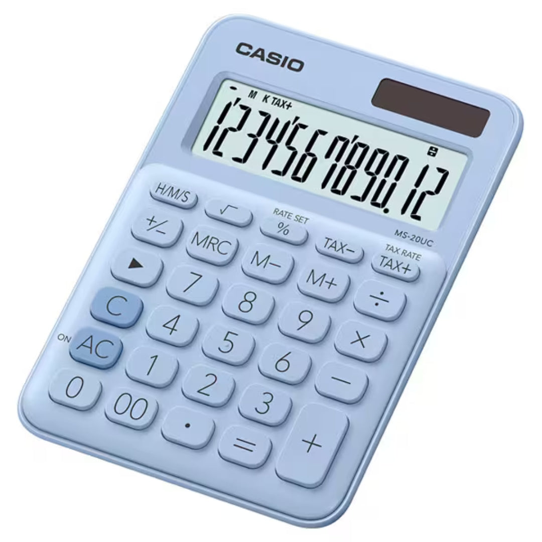 Casio MS-20UC Calculator - My Style, My Colour - Light Blue