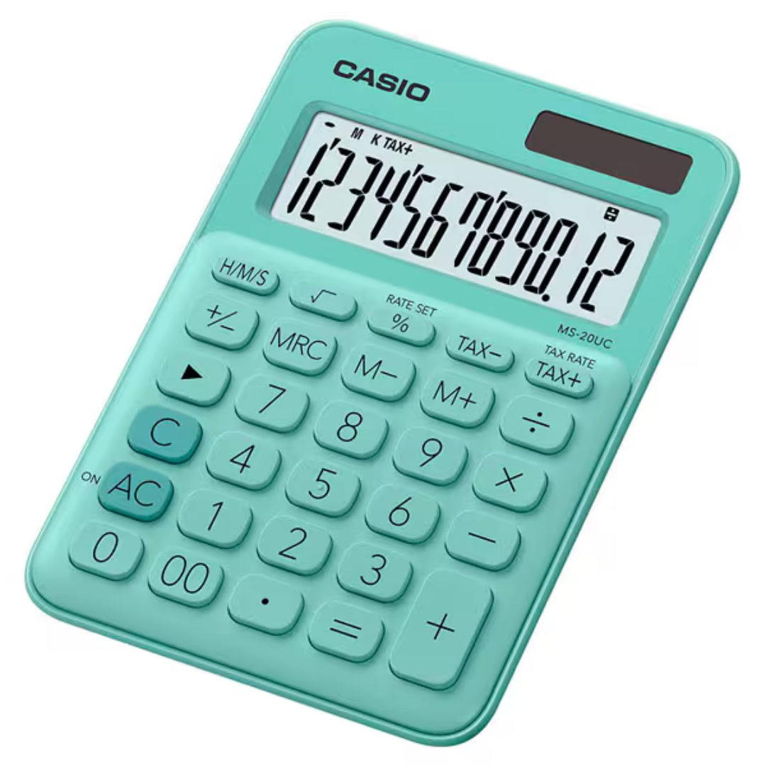 Casio MS-20UC Calculator - My Style, My Colour - Light Green