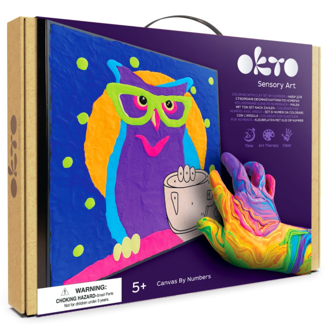 Okto Air Clay Canvas By Numbers - Owl +5