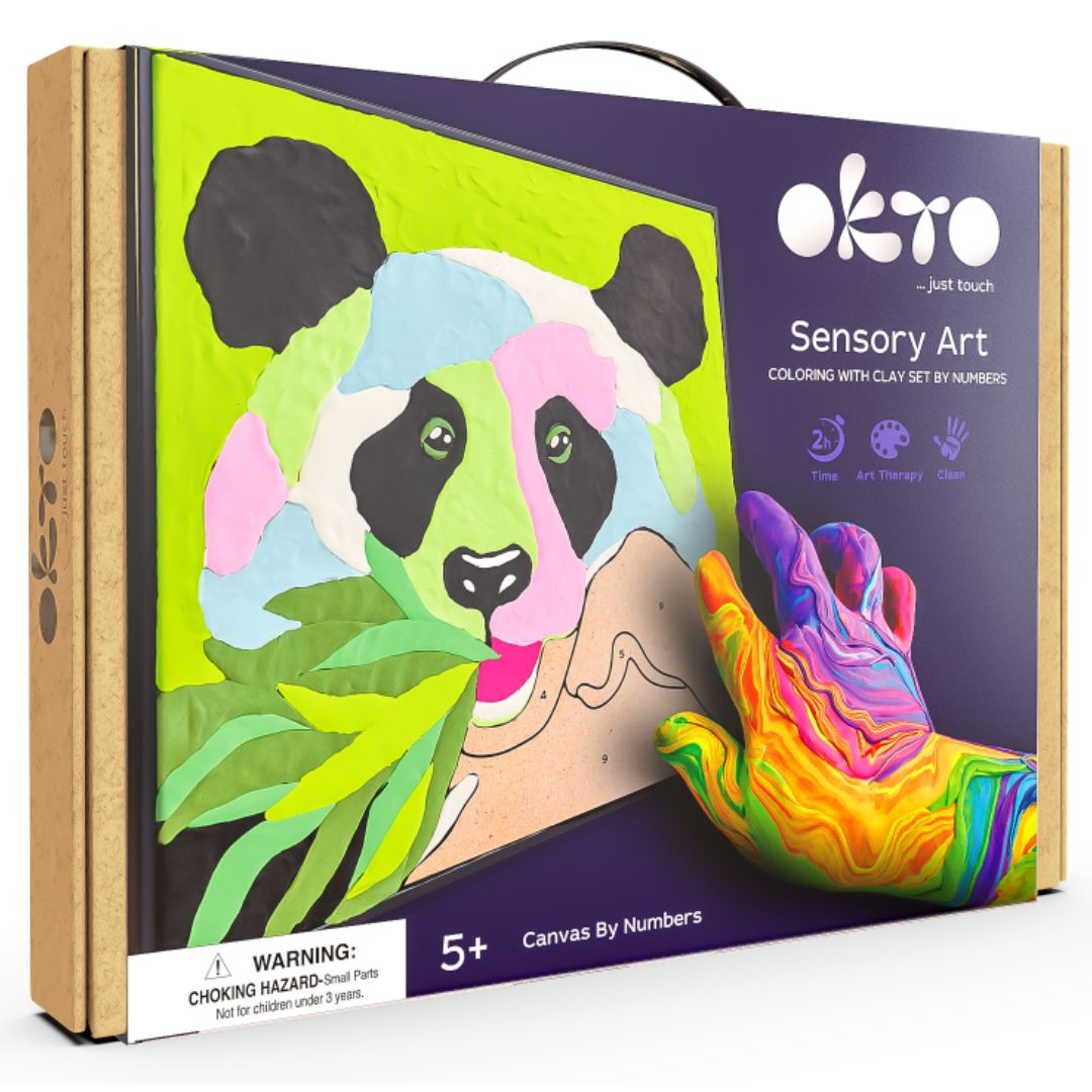 Okto Air Clay Canvas By Numbers - Panda +5