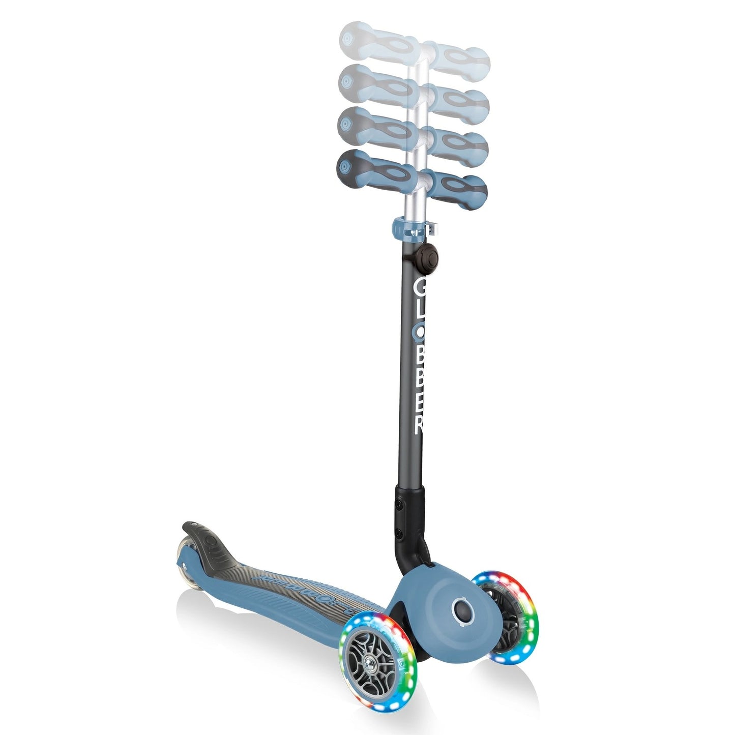 Globber Go-Up Deluxe Lights 3 In 1 Max 50kg - Ash Blue