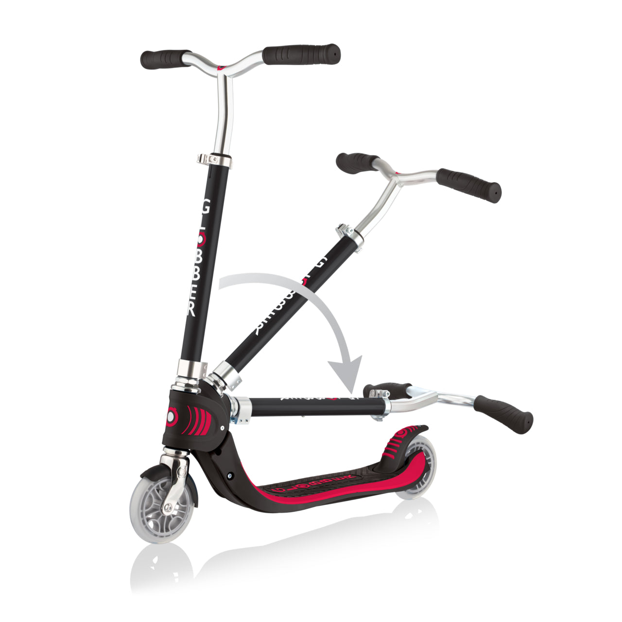 Globber Flow Foldable 2 Wheels +5y Max 100kg - Black/Pink