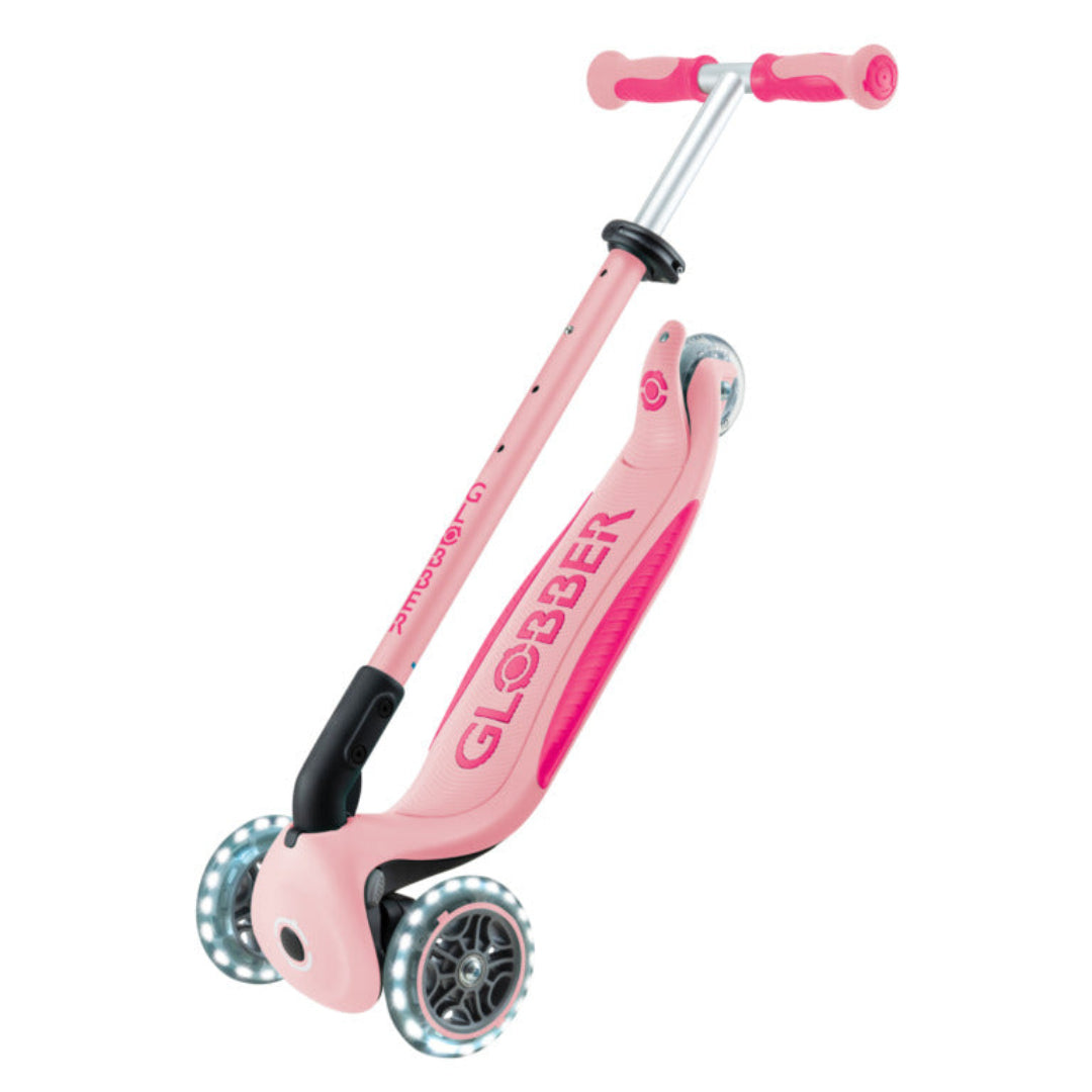 Globber Go-Up Deluxe Lights 3 In 1 Max 50kg - Pastel Pink