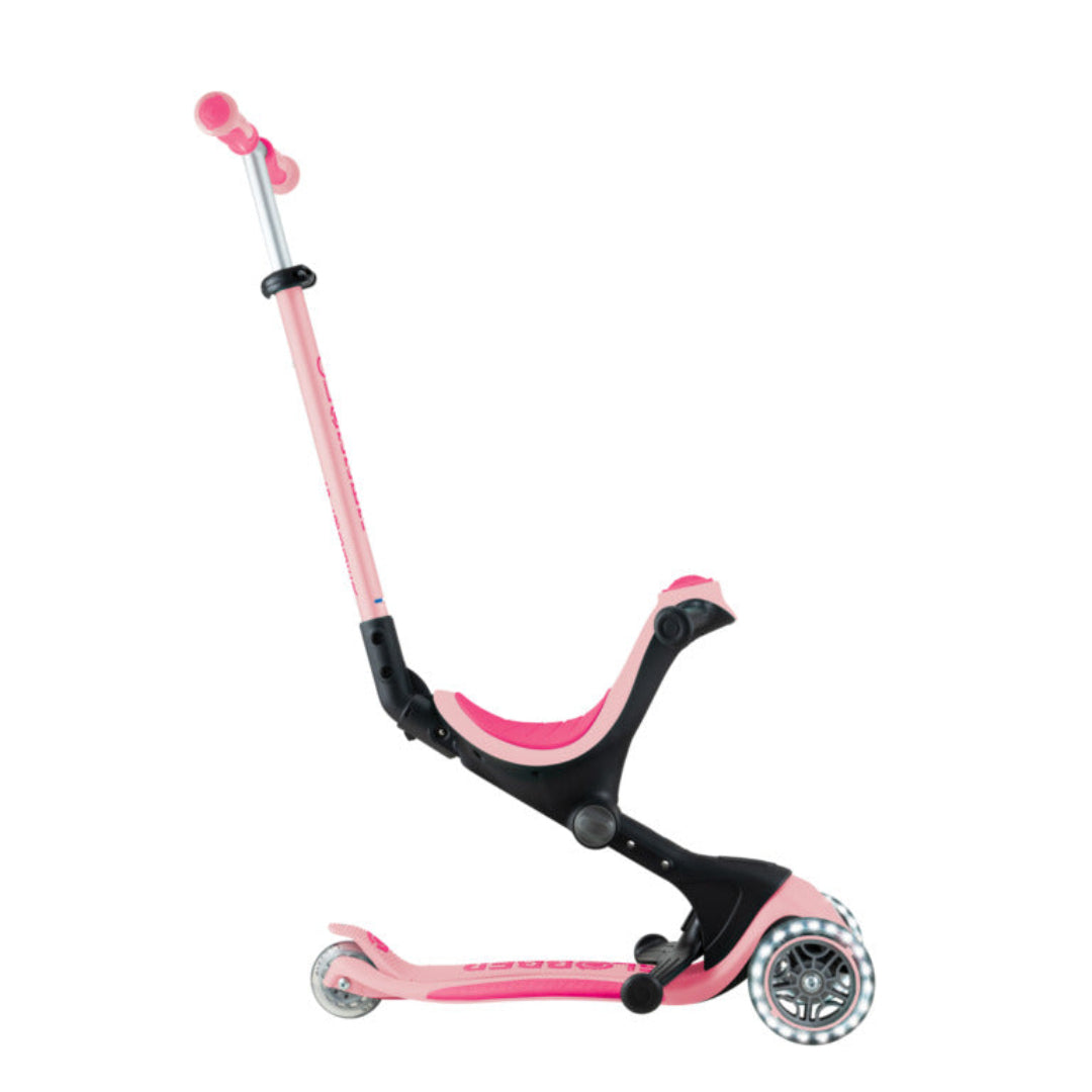 Globber Go-Up Deluxe Lights 3 In 1 Max 50kg - Pastel Pink