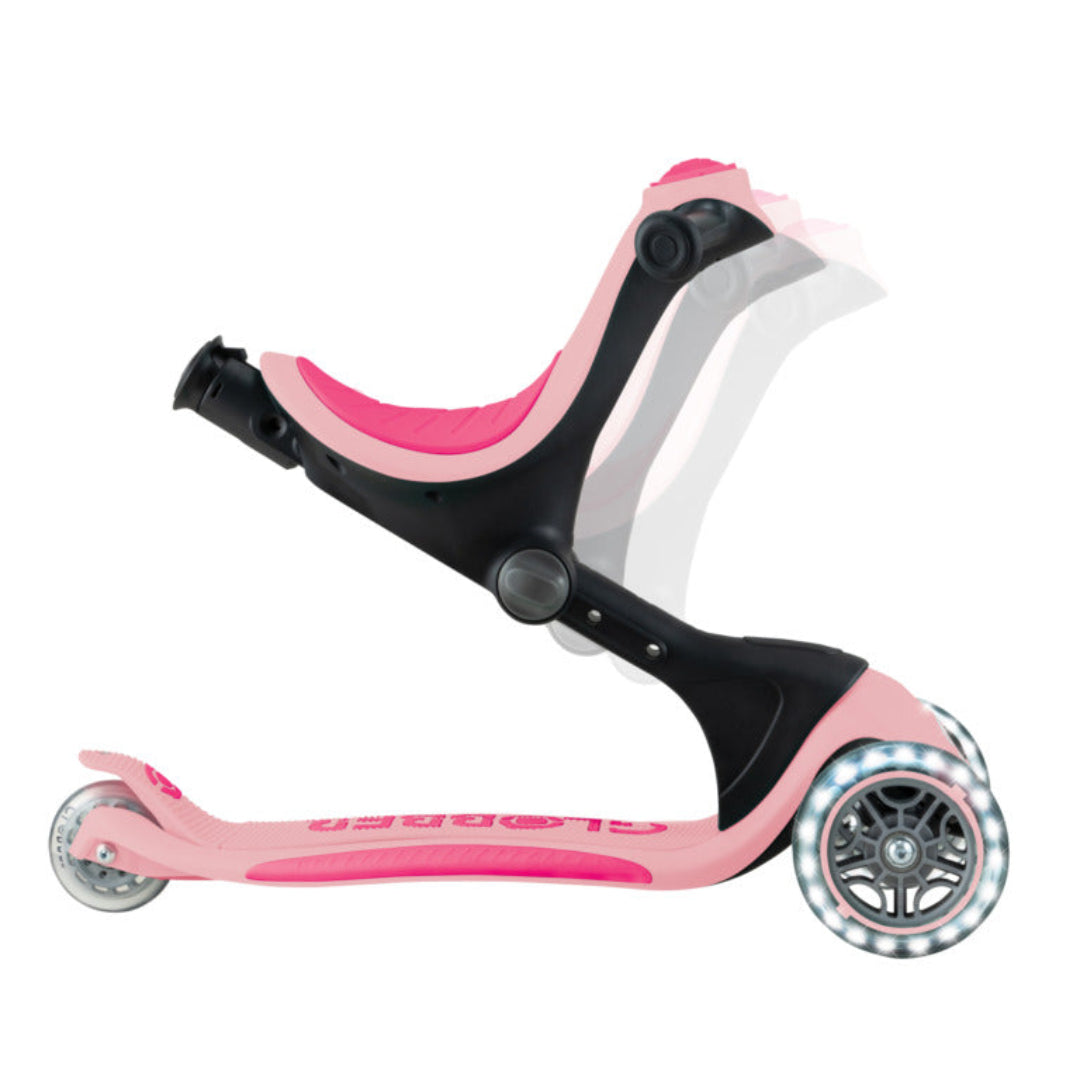 Globber Go-Up Deluxe Lights 3 In 1 Max 50kg - Pastel Pink