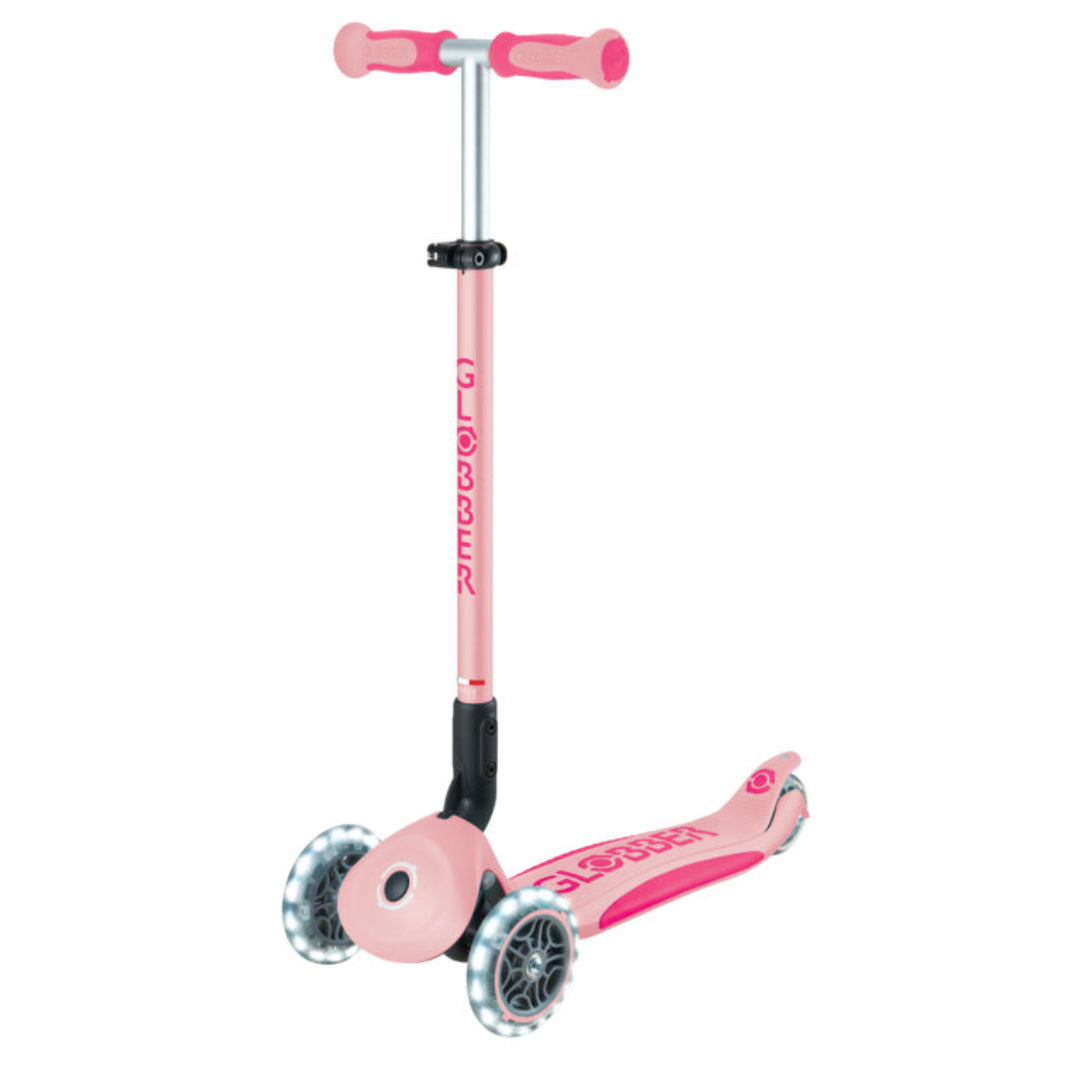 Globber Go-Up Deluxe Lights 3 In 1 Max 50kg - Pastel Pink
