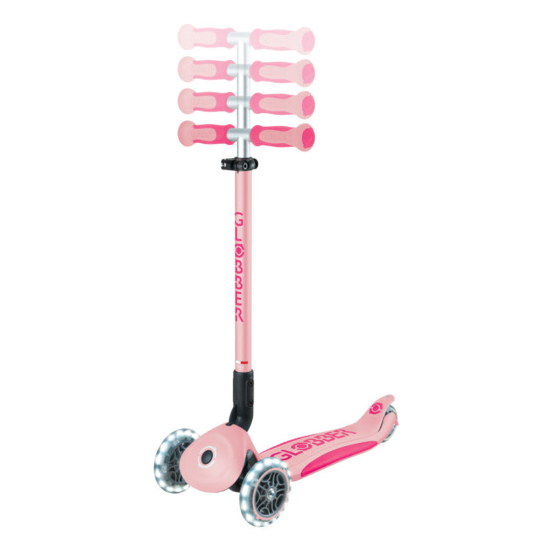 Globber Go-Up Deluxe Lights 3 In 1 Max 50kg - Pastel Pink