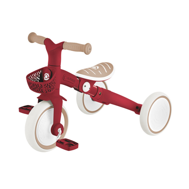 Globber Learning Trike 3-In-1 Plus ECOLOGIC - 12-36m Max 20kg - Vintage Red