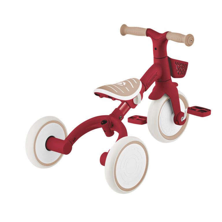 Globber Learning Trike 3-In-1 Plus ECOLOGIC - 12-36m Max 20kg - Vintage Red