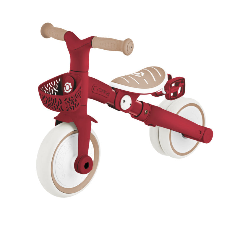 Globber Learning Trike 3-In-1 Plus ECOLOGIC - 12-36m Max 20kg - Vintage Red