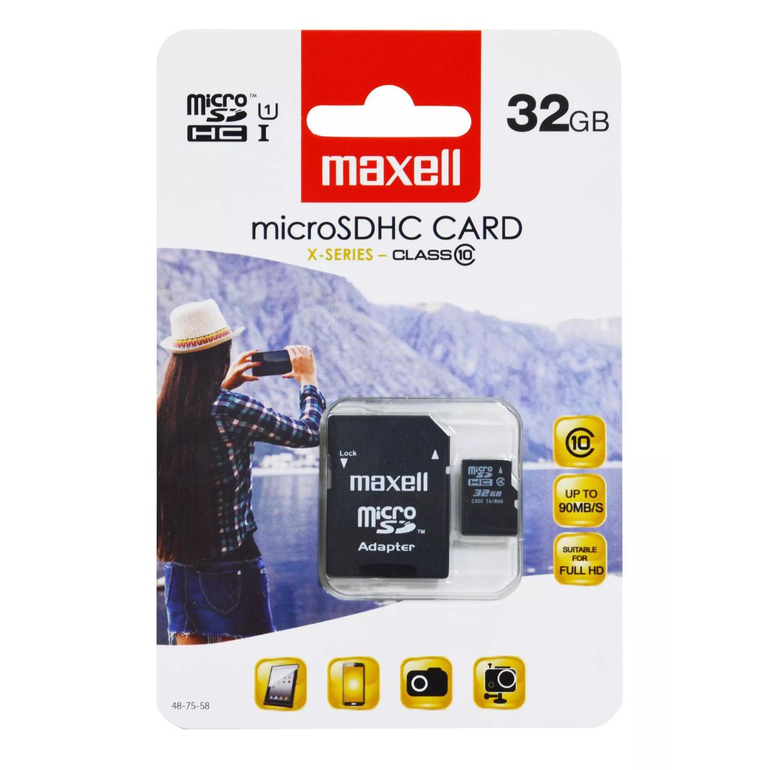 Maxell MicroSDHC Class 10 Card + Adapter 32GB