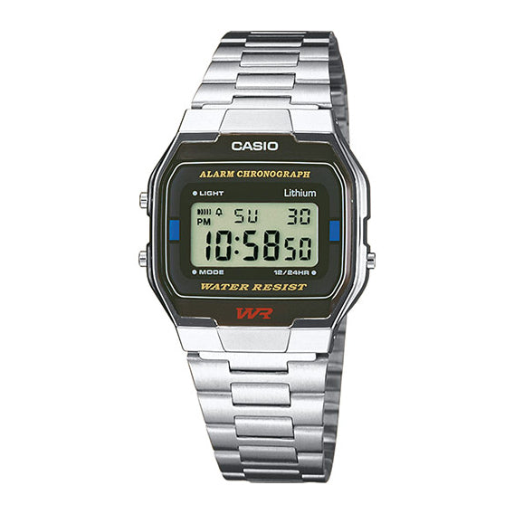 Casio Vintage A163WA-1QES - Black/Silver Wrist Watch