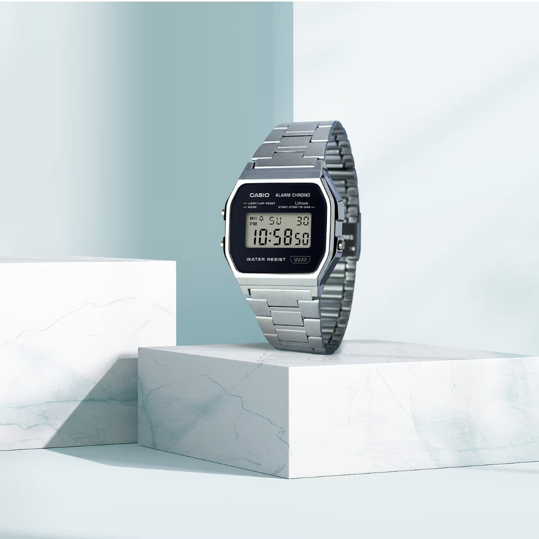 Casio A158WEA-1EF - Black/Silver Wrist Watch