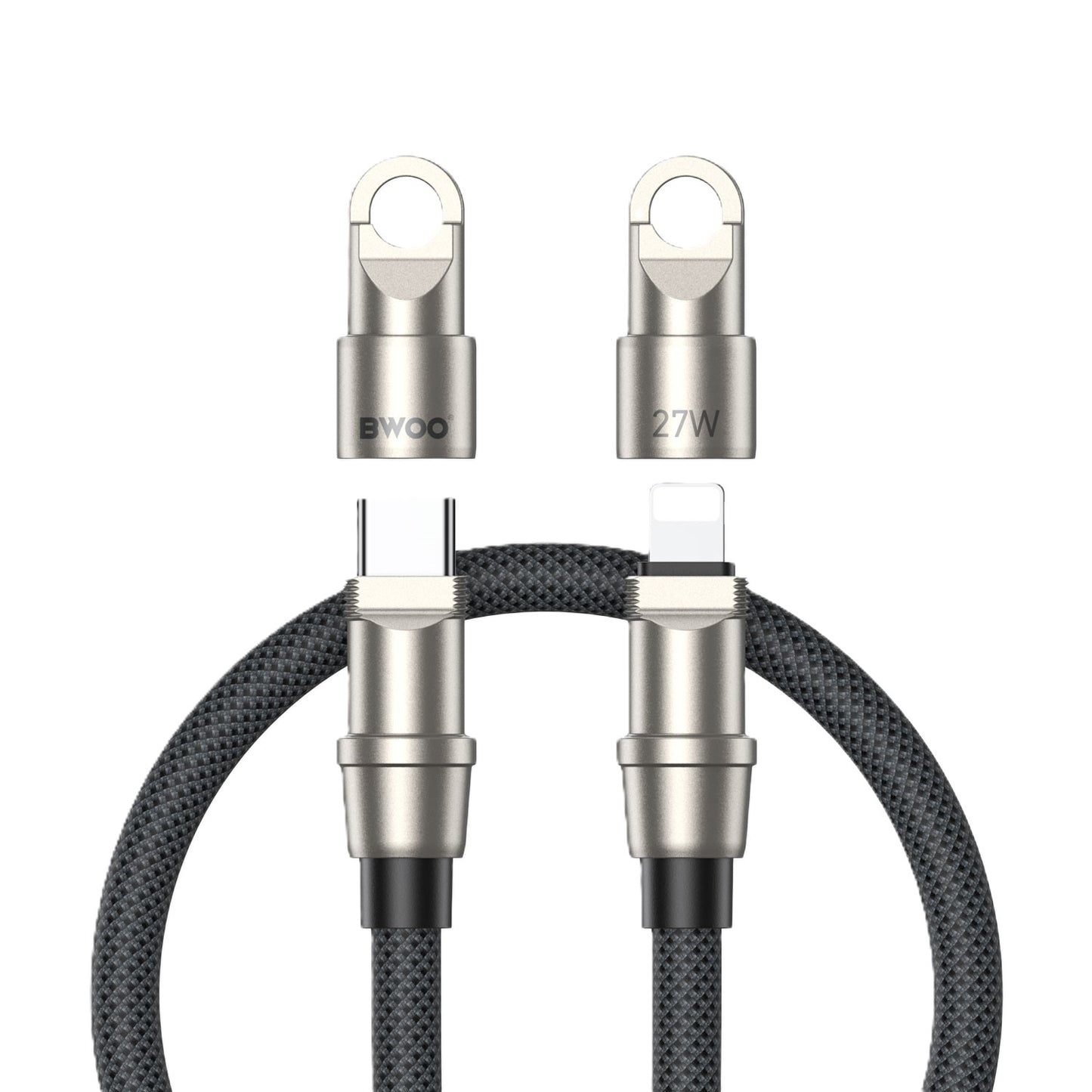 Bwoo Phone Lanyard Built-in USB-C to Lightning Charging Cable 2in1 27W 1.2M