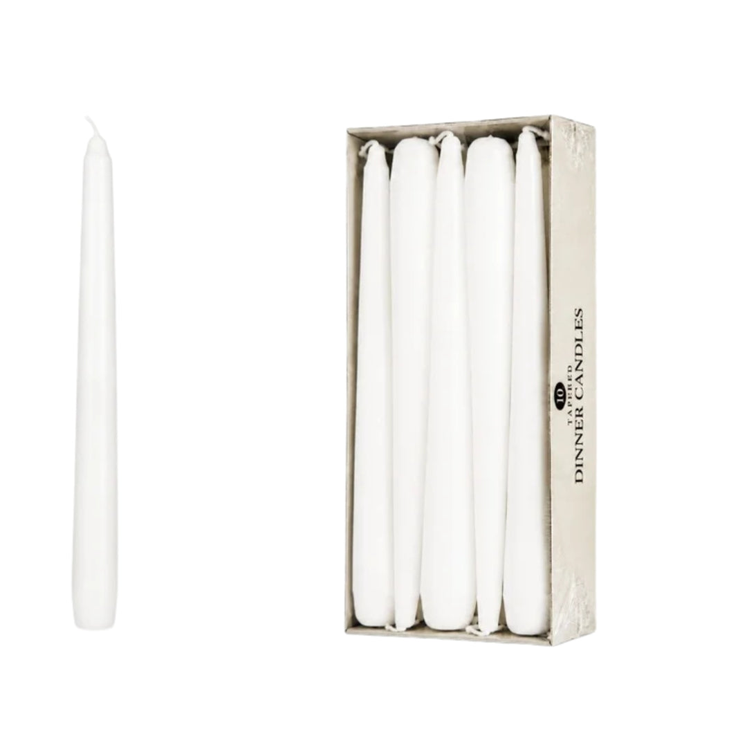 Price's Candles - Tapered Dinner Candles A Pack Of 10pcs - White