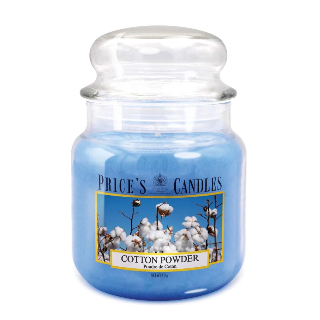 Price's Candles - Medium Jar Candle - Cotton Powder 411gr