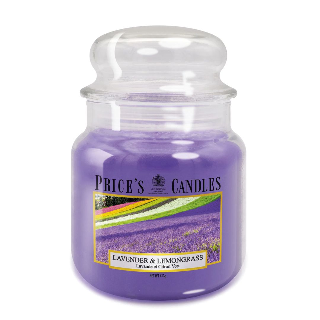 Price's Candles - Medium Jar Candle - Lavender & Lemongrass 411gr