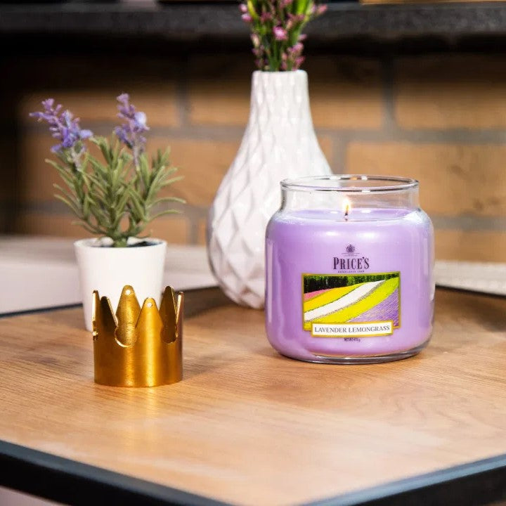 Price's Candles - Medium Jar Candle - Lavender & Lemongrass 411gr