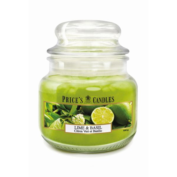 Price's Candles - Small Jar Candle - Lime & Basil 100gr