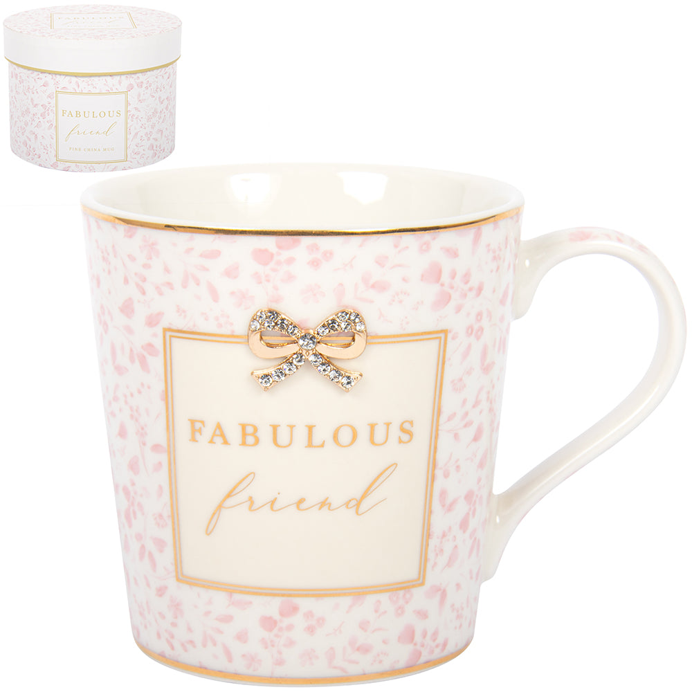 L&P Fine China Mug - Fabulous Friend - Pink Floral