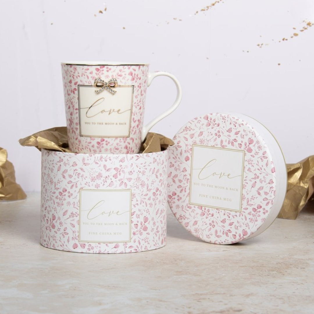 L&P Fine China Mug - Love - Pink Floral