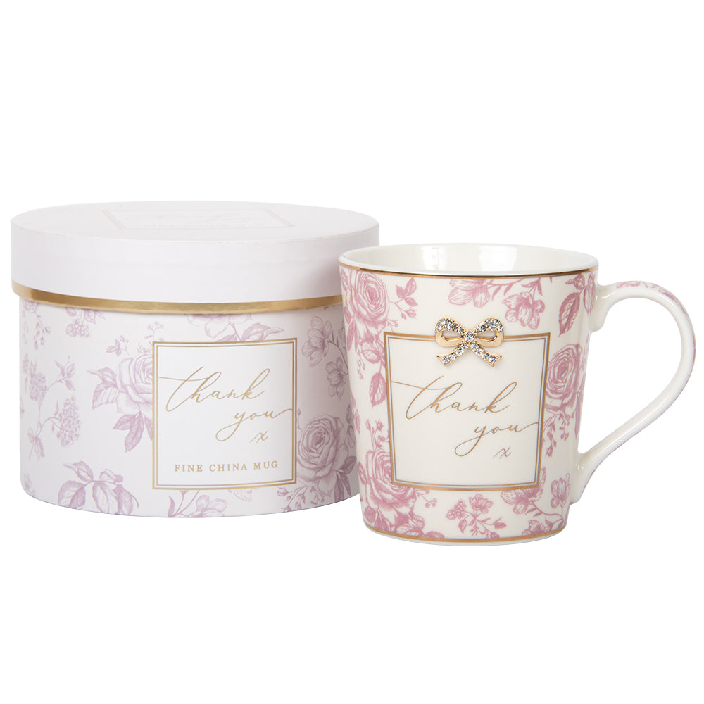 L&P Fine China Mug - Rose - Thank You