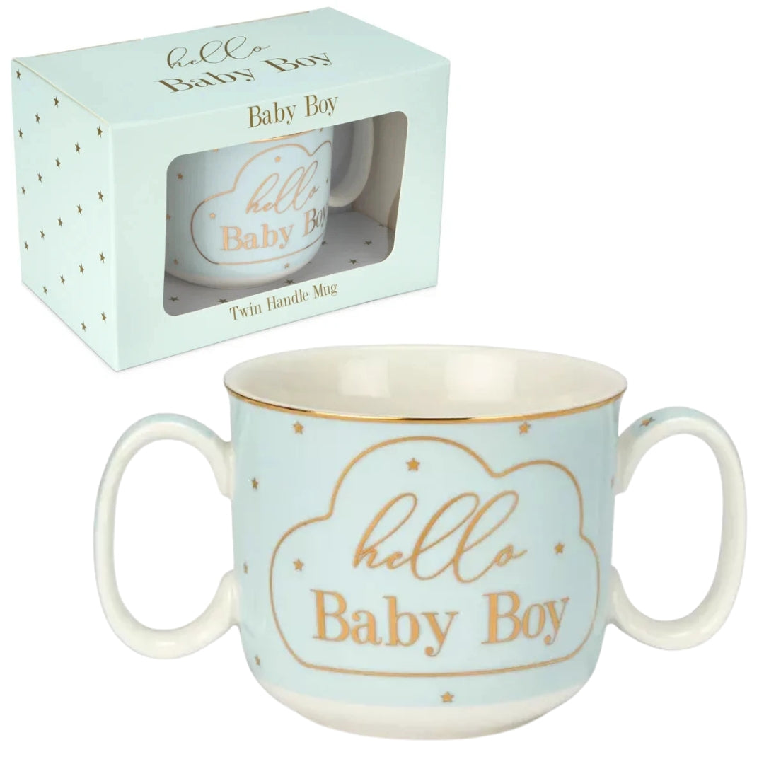 L&P Twin Handle Mug - Hello Baby Boy