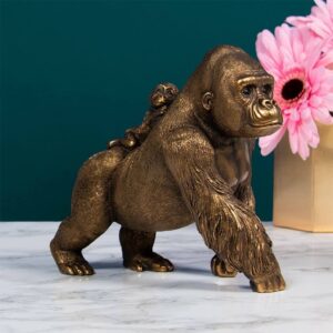 LP Bronze Effect Art - Mama monkey & infant