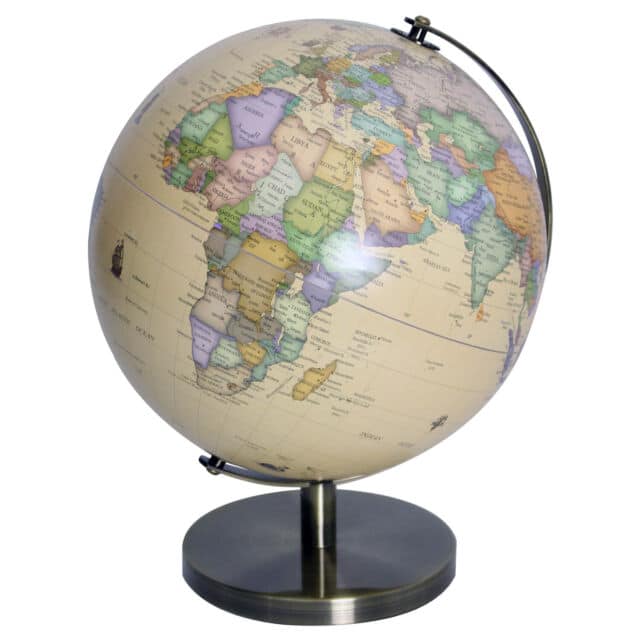 Vinatge Rotating World Globe Map Classic By Leonardo Large