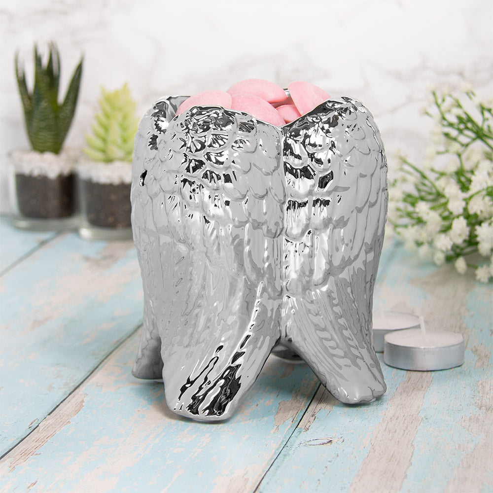 L&P Angel Wings Wax & Oil Warmer Silver