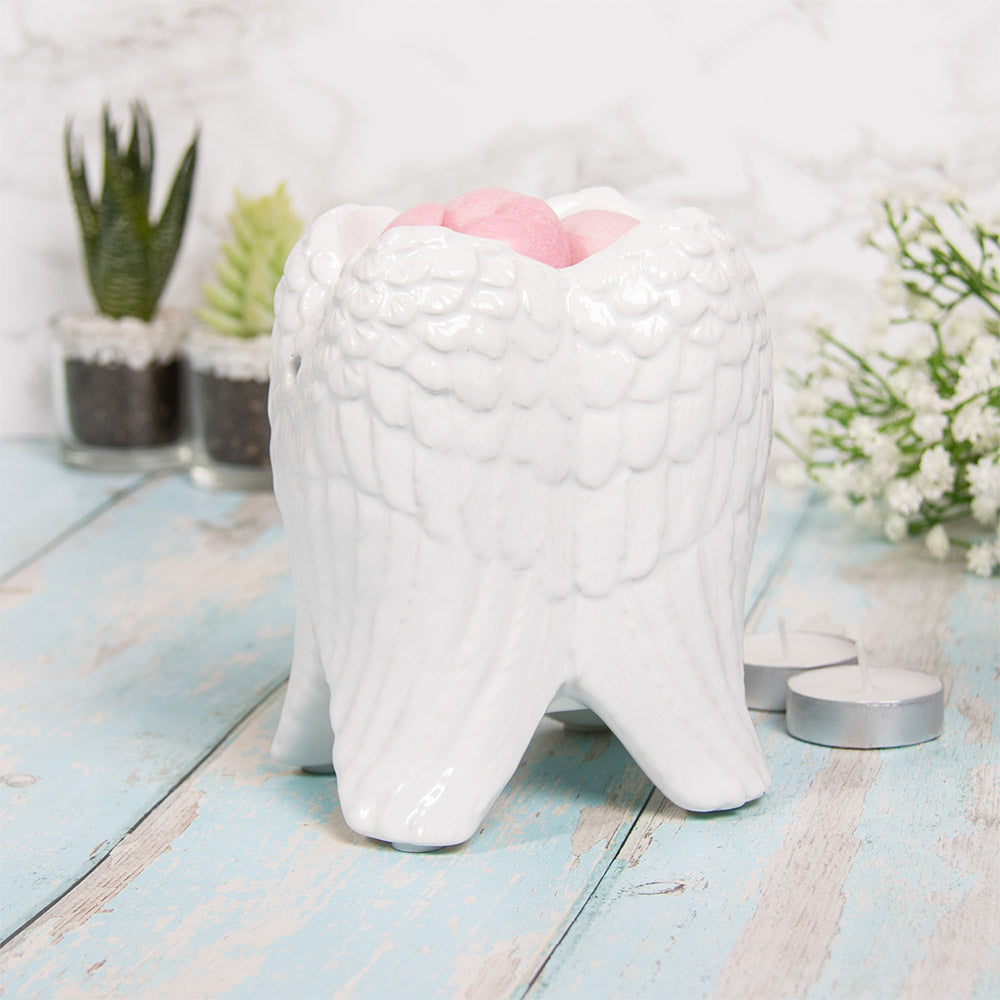 L&P Angel Wings Wax & Oil Warmer White