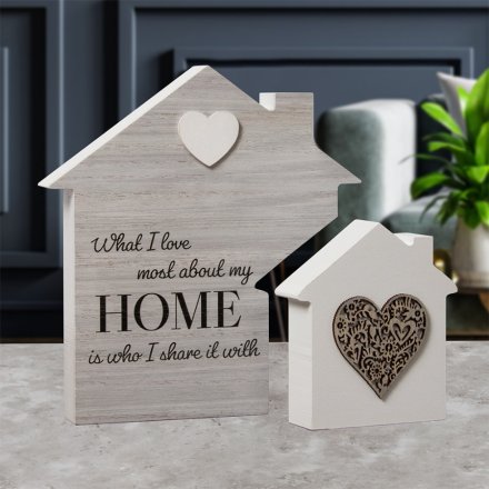 L&P Wooden House Plaque - Love My Home