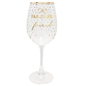 Heart Designs Fabulous Friends Wine Glass