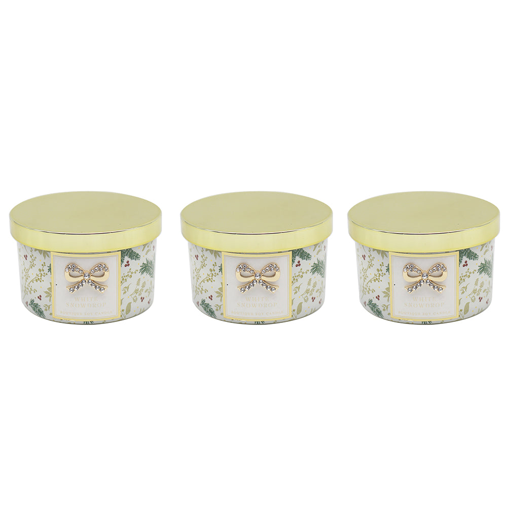 L&P Boutique Candle Set Of 3pcs - 'Tis The Season - White Snowdrop