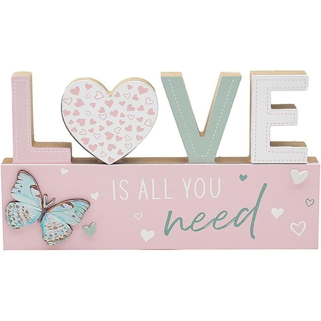 Love & Affection Love Pink Standing Wooden Plaque 24cm LP73468