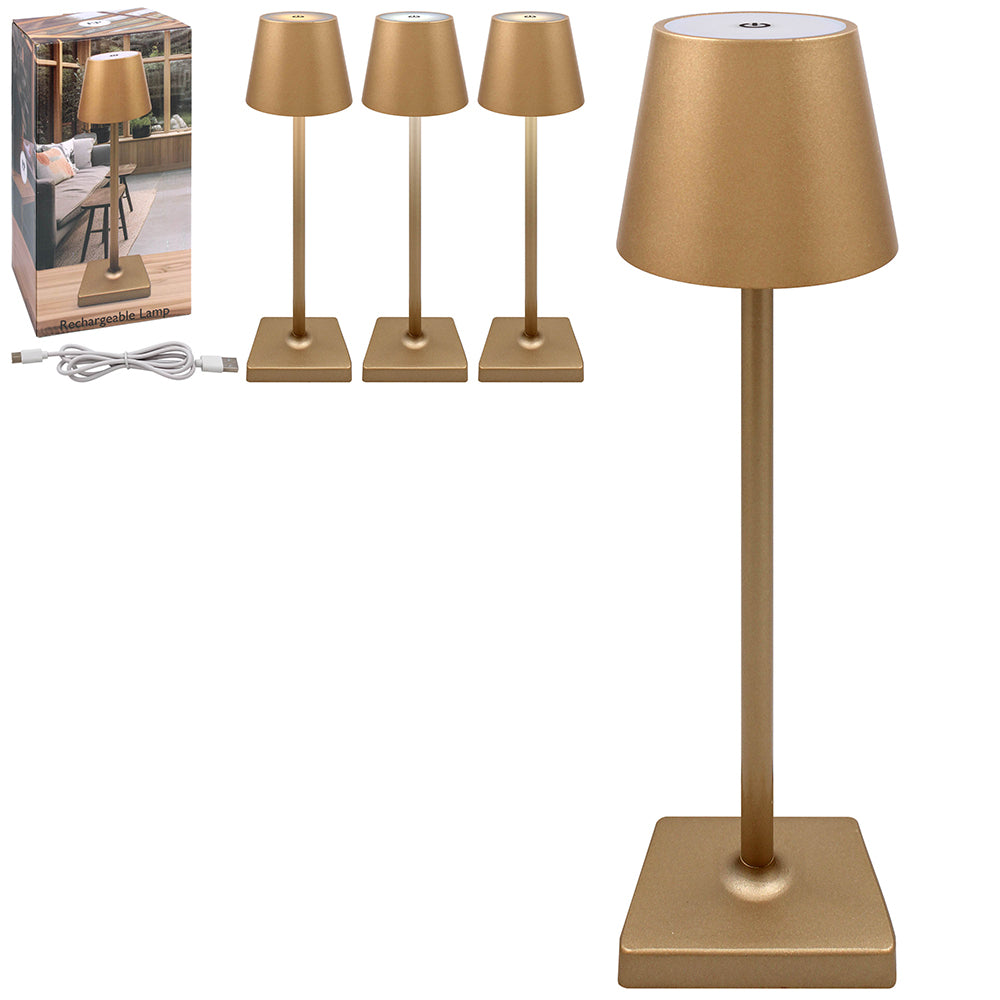 L&P Led Rechargeable Lamp Gold 37cm