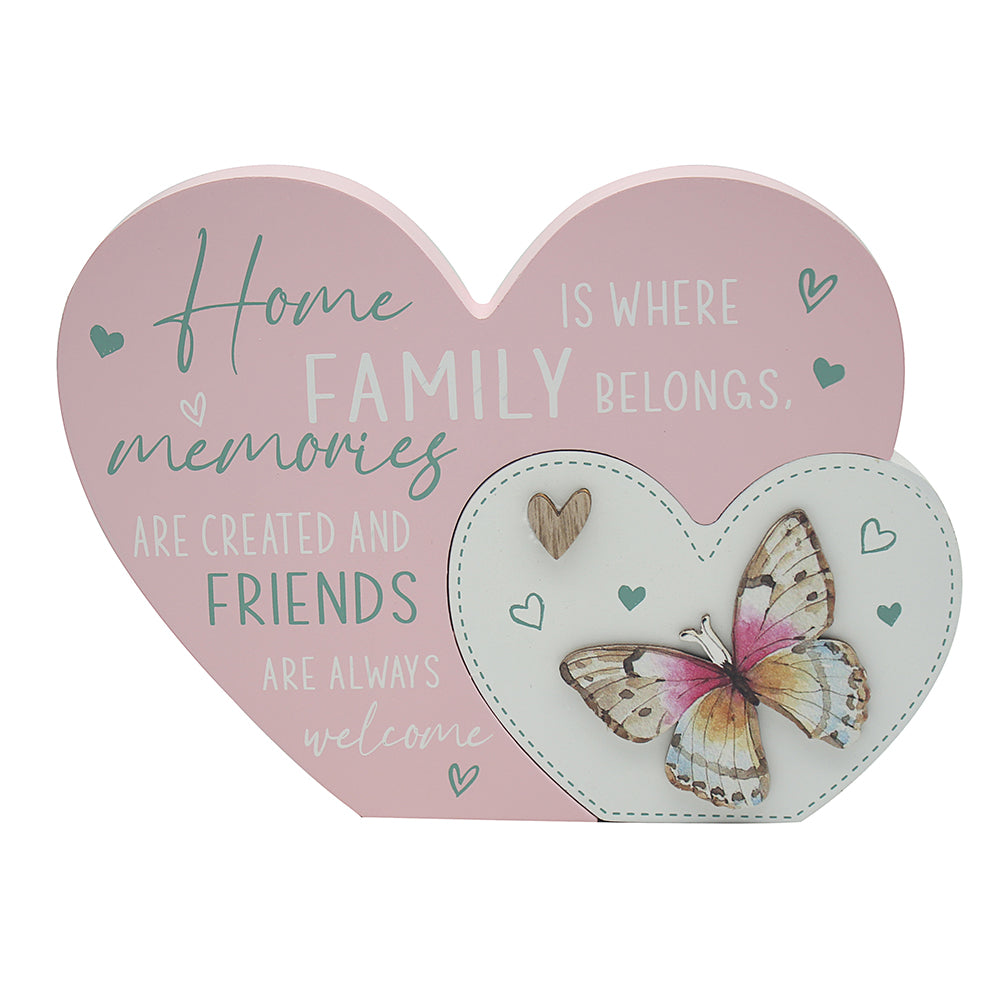 Love & Affection Home Wooden Heart Plaque