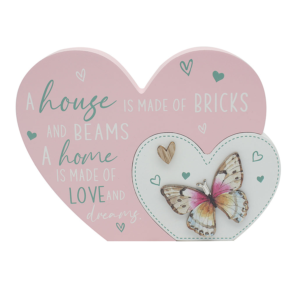 Love & Affection House Wooden Heart Plaque