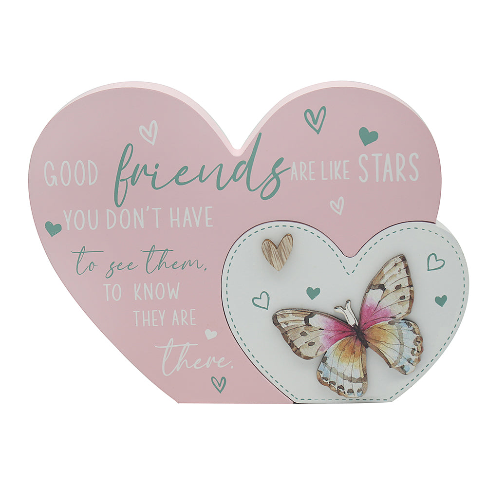 Love & Affection Friends Wooden Heart Plaque